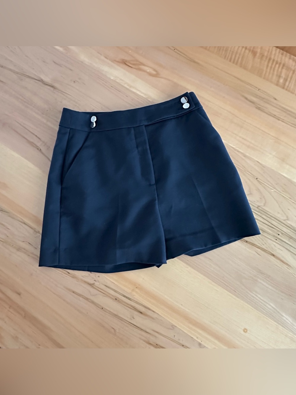 H&M navy tailored shorts 6